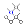 Icono de red con nodos conectados, donde uno de los nodos está resaltado en azul. Icono de red con nodos conectados, donde uno de los nodos está resaltado en azul.